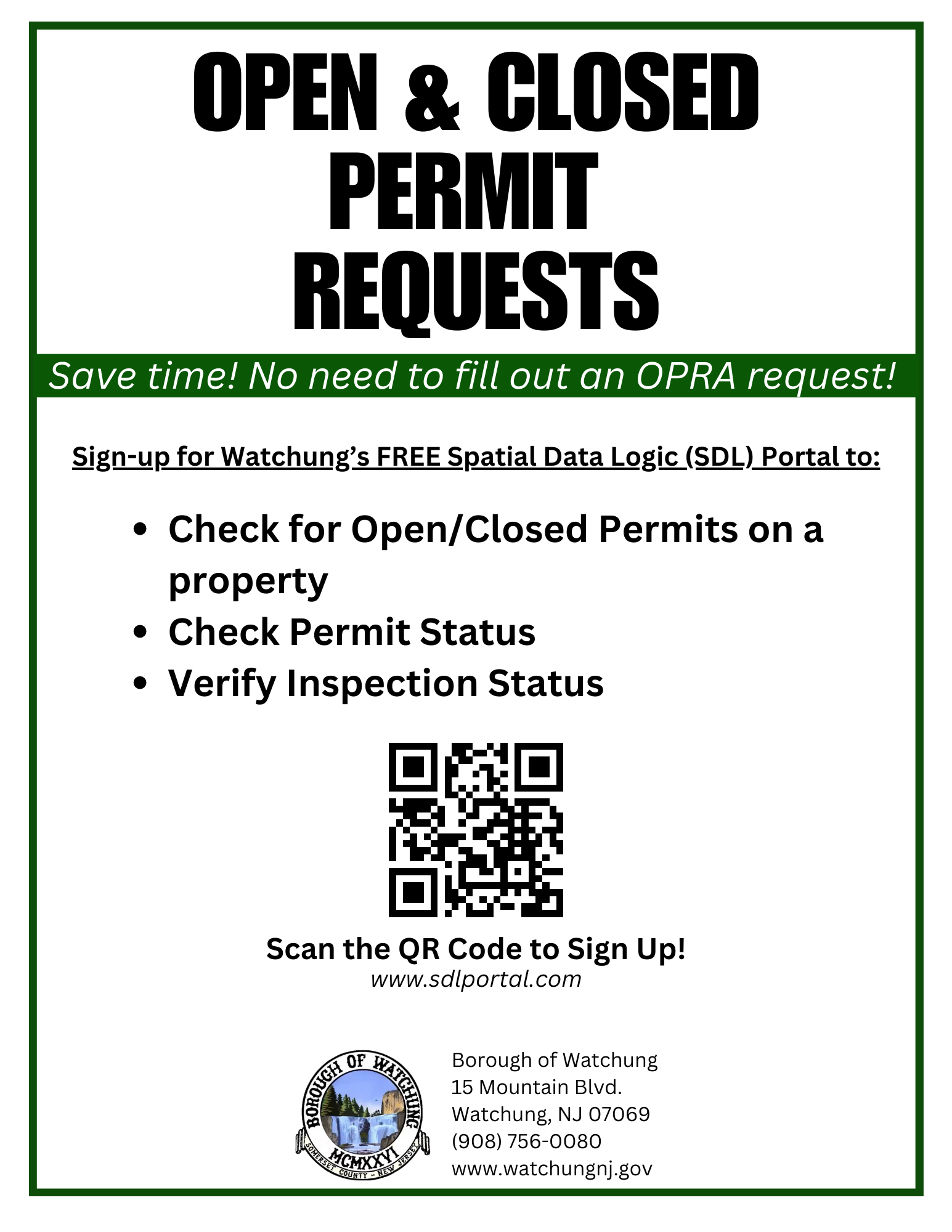 open and closed permit request flyer