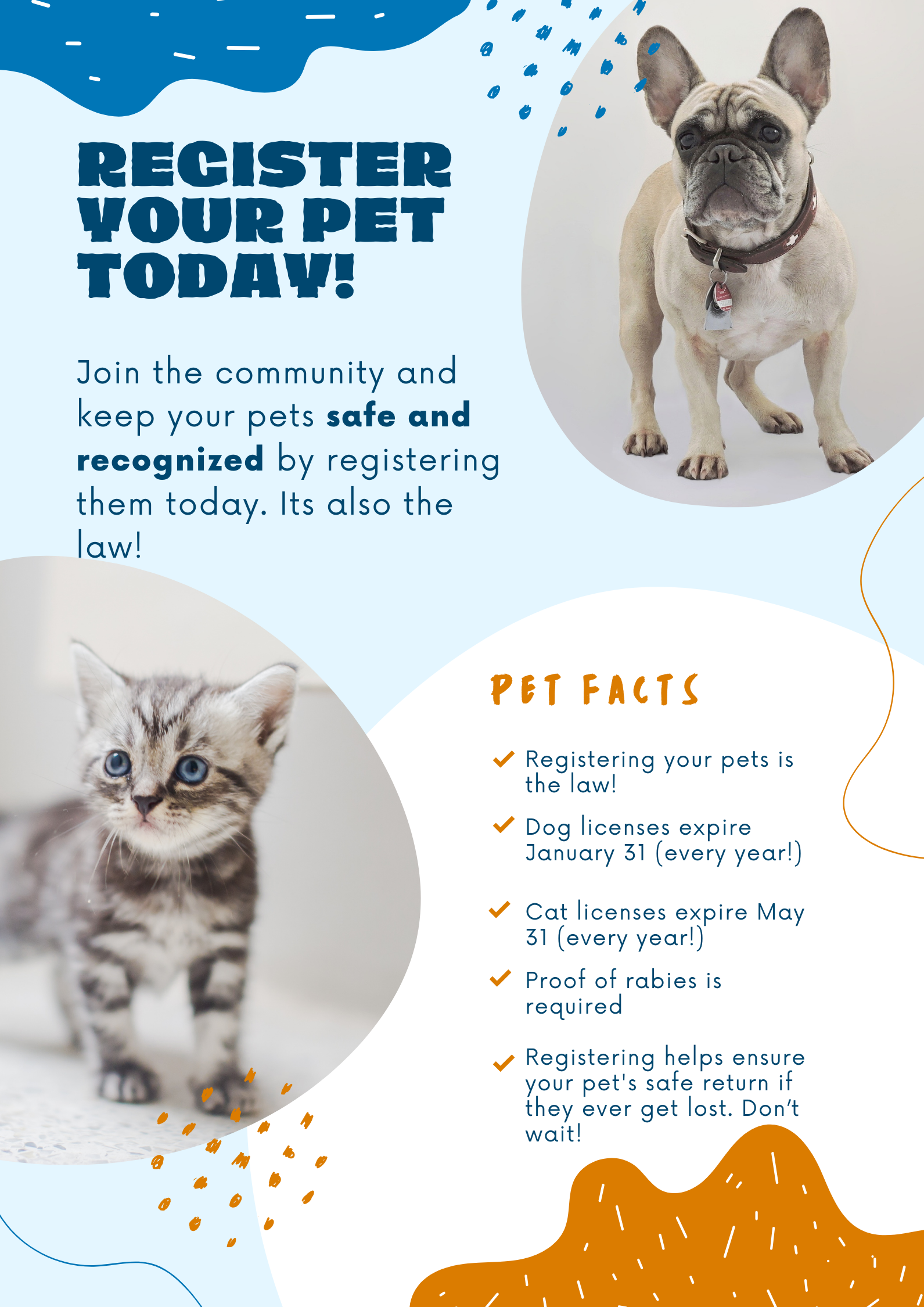 Register you Pet Today flyer. Click to open an OCR scanned PDF version of it.