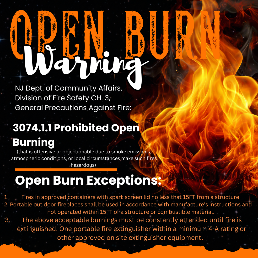 Open Burn Warning flyer. Click to open a PDF version. 