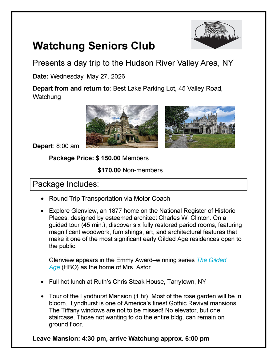 Trip to Hudson River Valley Area flyer. Click to open an OCR scanned PDF version of it.