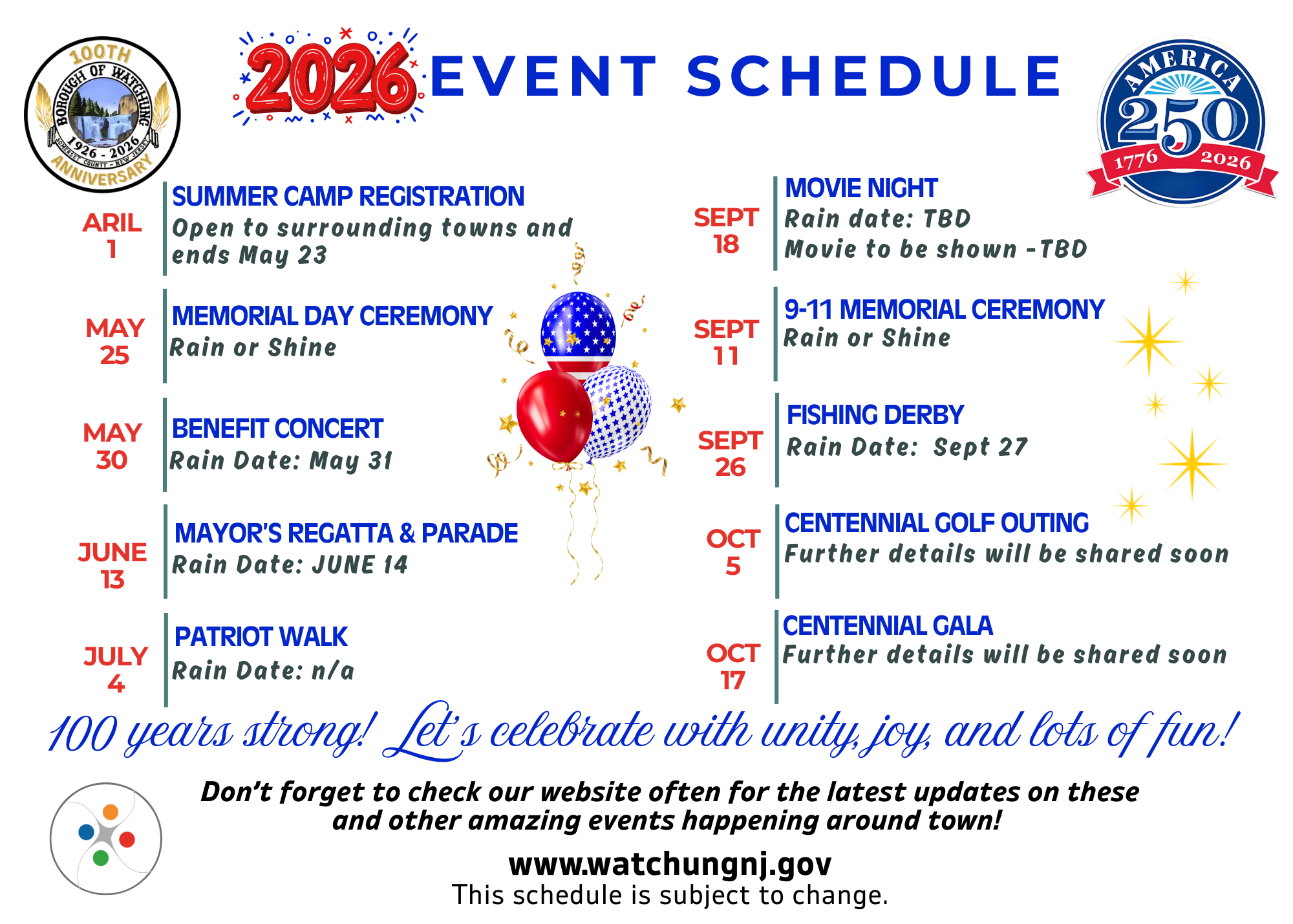 2026 Event Schedule. Click to open an OCR scanned PDF version of it.