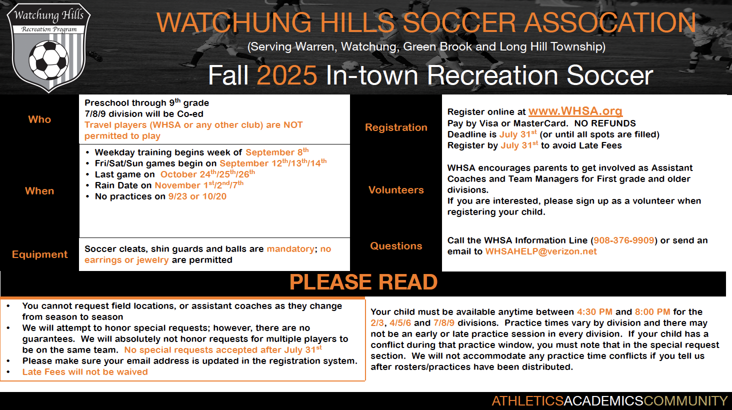 fall soccer program flyer