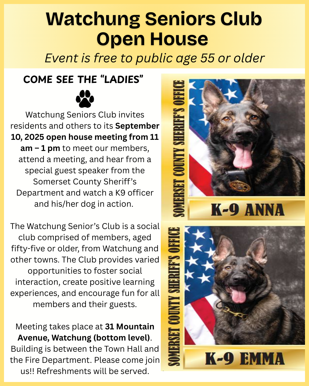 senior open houe flyer