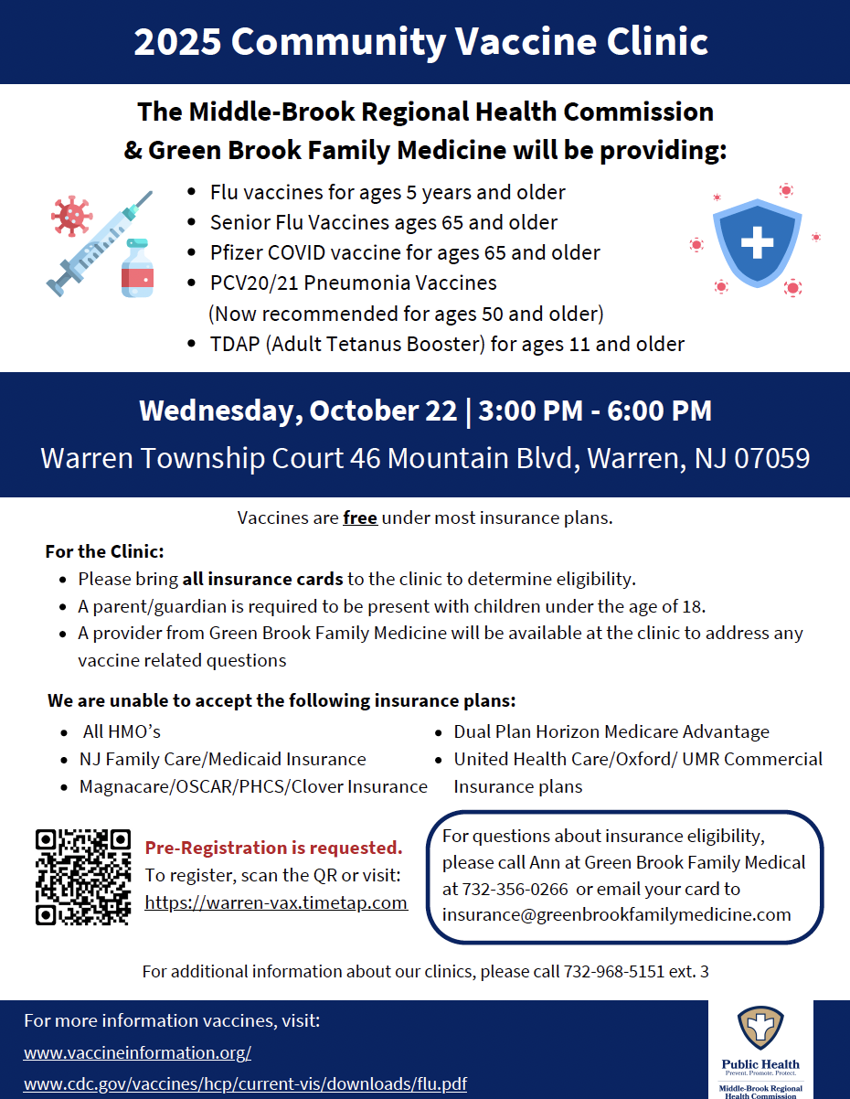 vaccine clinic flyer