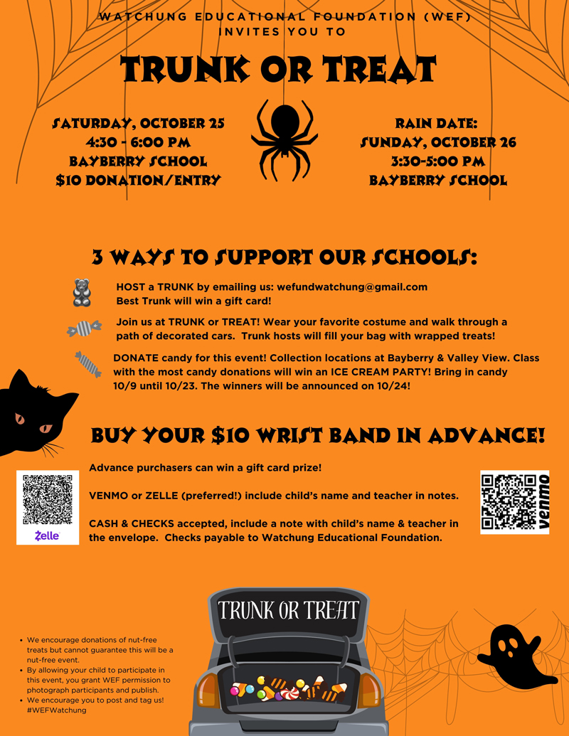 WEF TRUNK OR TREAT EMAIL FLYER OCTOBER 25 2025. Click to open an OCR scanned PDF version of it.