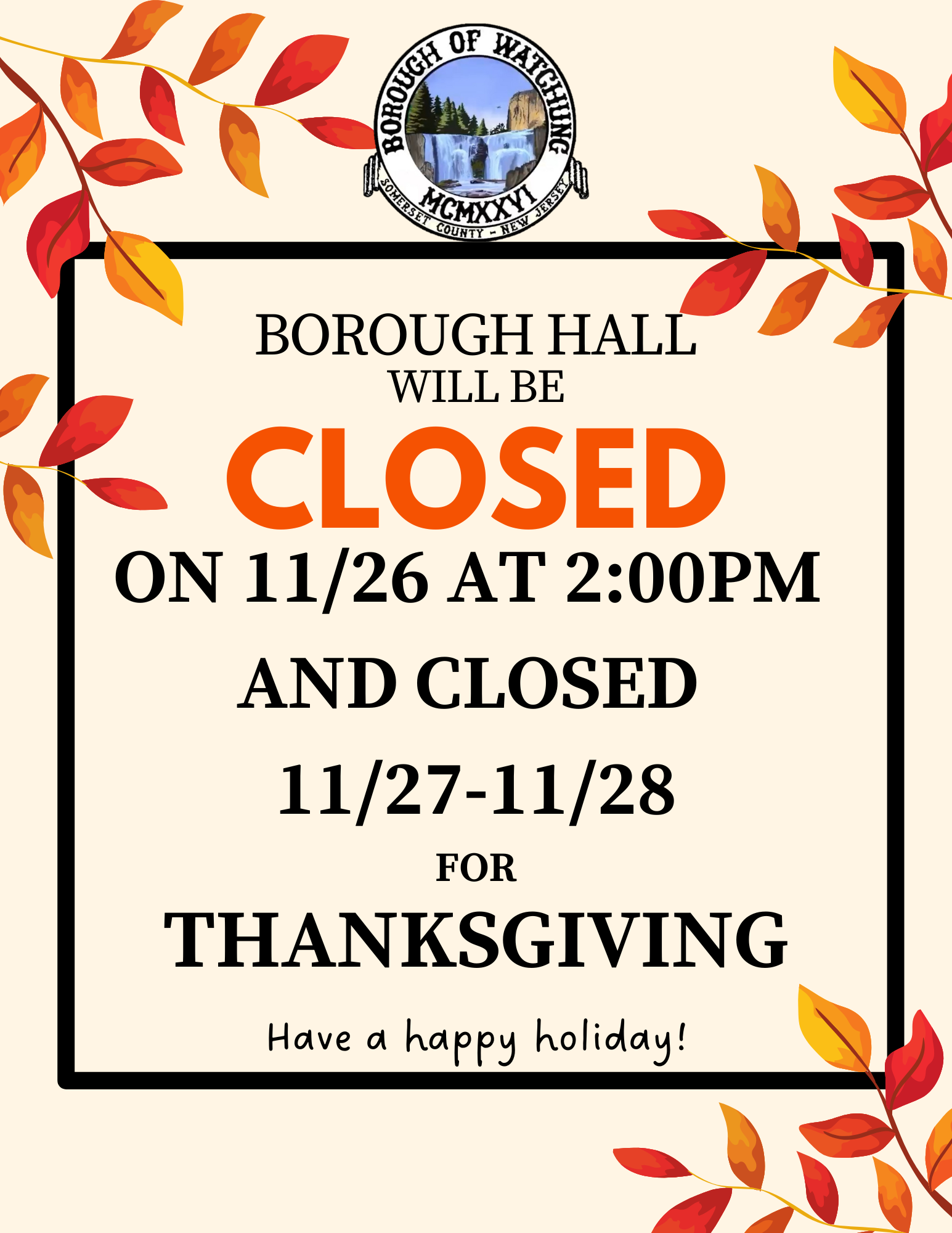 251125 Closed Early Thanksgiving