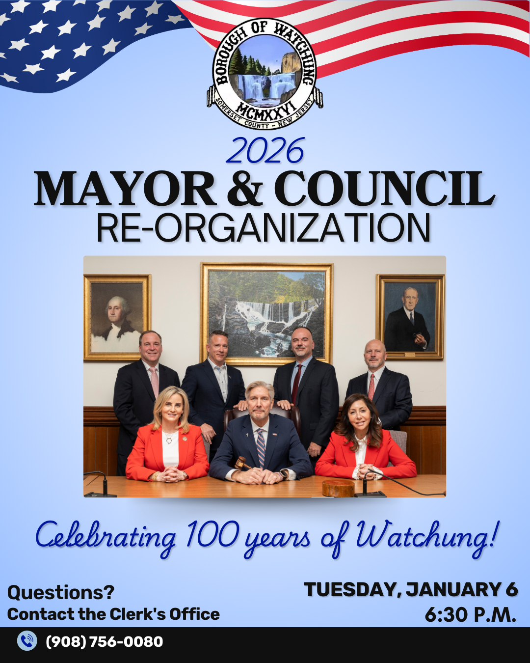 Mayor & Council Reorganization Meeting flyer. Click to open an OCR scanned PDF version of it.