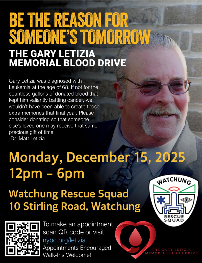 The Gary Letizia Memorial Blood Drive flyer. Click to open an OCR scanned PDF version of it.