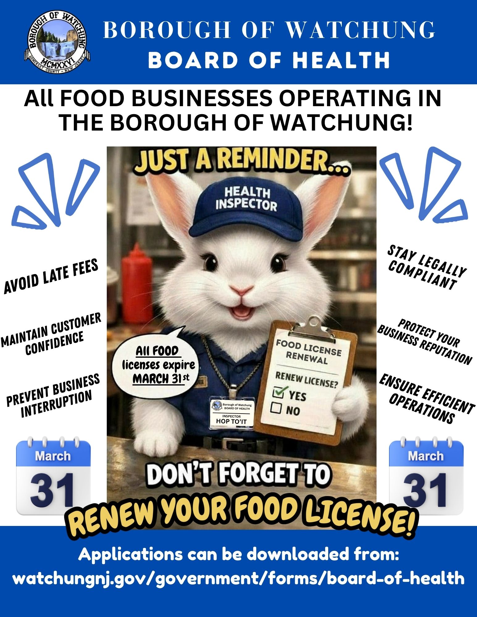 Food Licenses Renewal Flyer