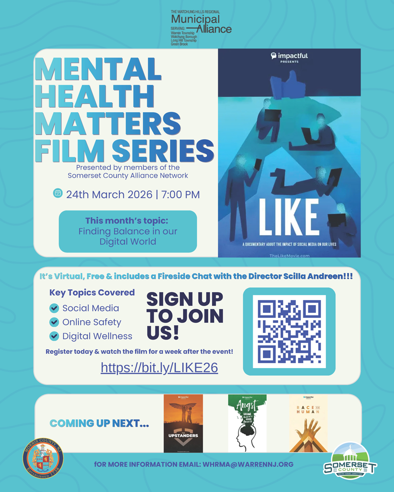 Mental Health Film Series flyer. Click to open a PDF version of it.