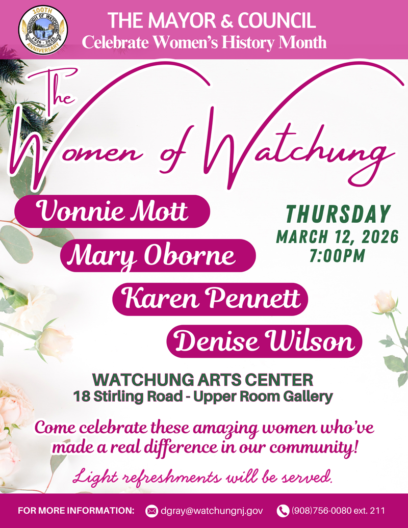 women of watchung event flyer. Click to open a PDF version.